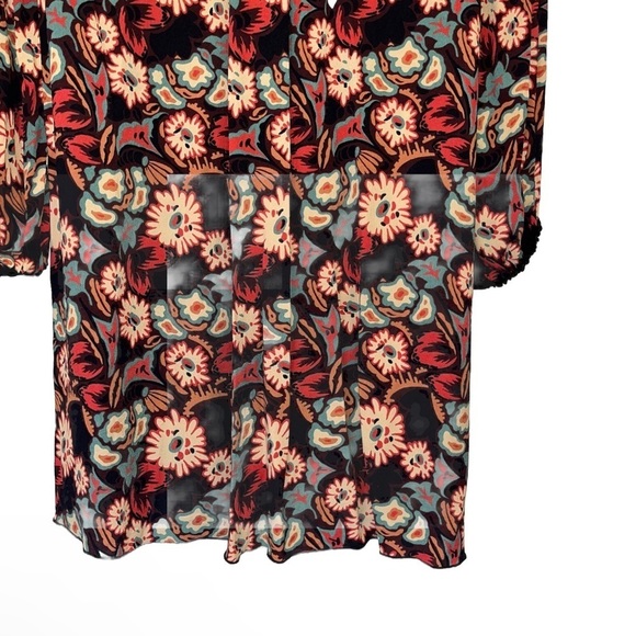 ANNA SUI black floral dress size 2 Larkspur Fields oversized 90s Y2K retro shift - Picture 12 of 15